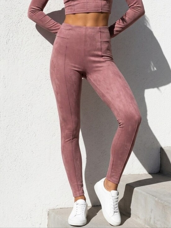 SPANX Pants - SPANX  Faux Suede Leggings Women's Size Large Color Rich Rose